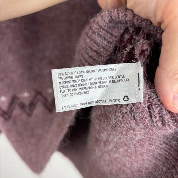 A New Day Fair Isle Turtleneck Sweater Small Oversized purple pink - Picture 7 of 7